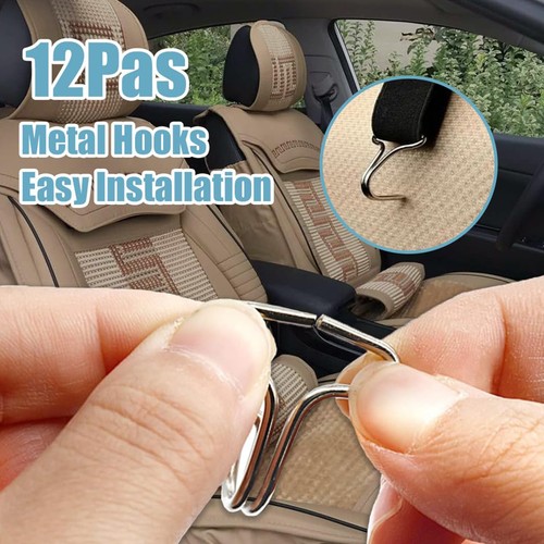 12pcs Car Seat Cover Plum Plate Metal Hook Plastic Chucks Locking Clip Fixed soldes US