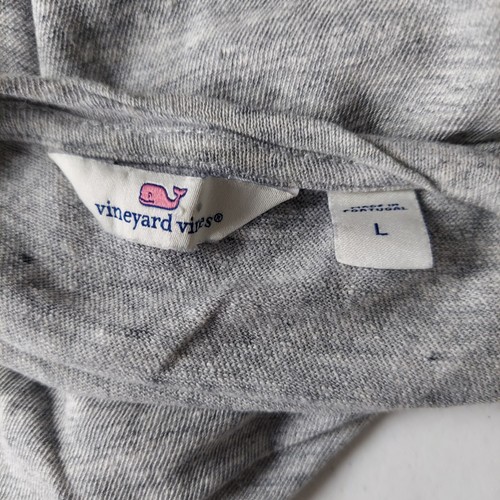 Vineyard Vine Tee Womens Large Linen Cotton Crop Pocket Rolled Sleeves Beach - Picture 10 of 13