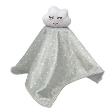 HUDSON BABY White Cloud Smiling Gray Lovey Plush Stars Security Blanket HB