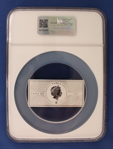 2018 Samoa 1oz Silver Proof $5 coin "Space Telescope" NGC Graded PF69 with Case - Picture 2 of 7