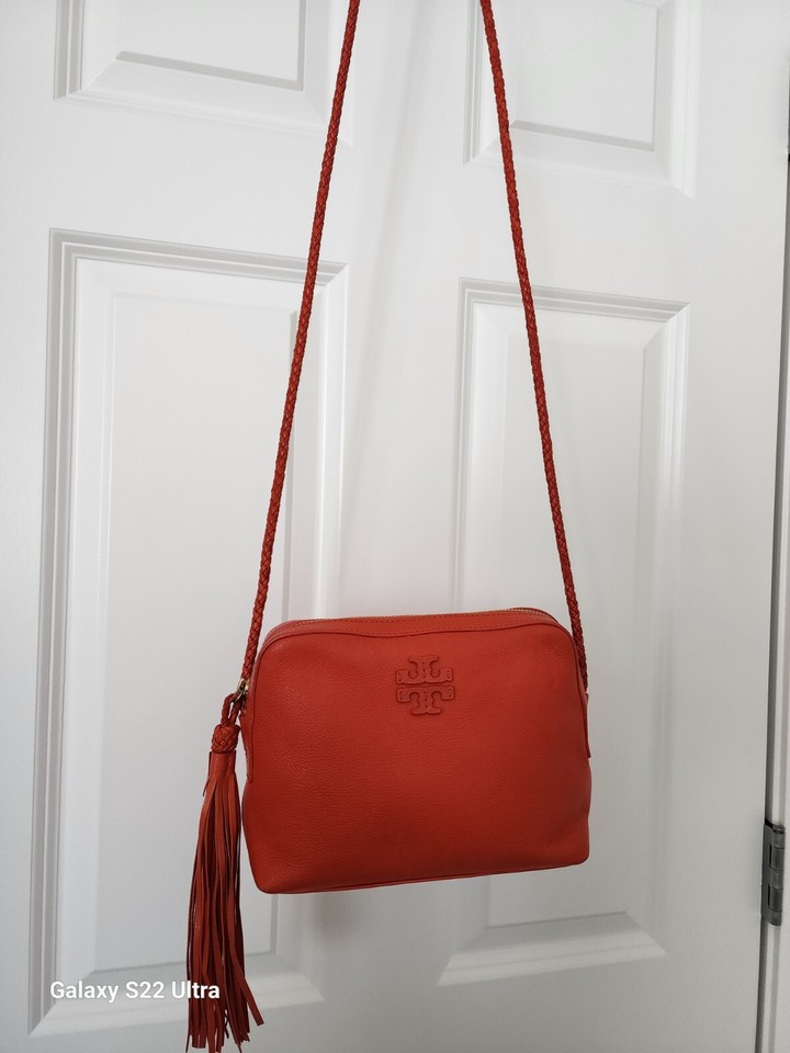 Women's Tory Burch Taylor Leather Camera Bag Crossbody Purse W/ Dust