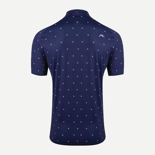 KJUS Sotto Polo Golf Shirt Navy Ski All Over Print UPF Men’s M K00201 - Picture 2 of 14
