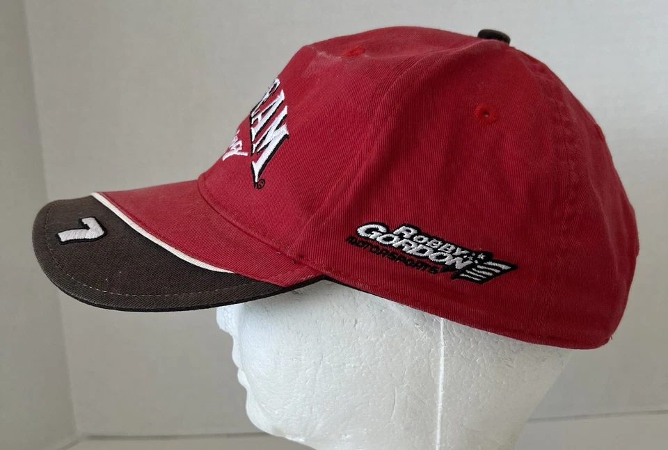 Jim Beam Racing Hat Robby Gordon Red White Spellout Nascar - Image 4 of 4