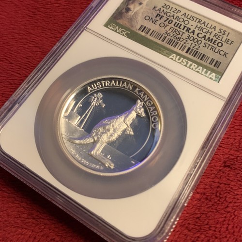 $1 2012P Australian Kangaroo NGC PR70 Ultra Cameo HIGH RELIEF 1 oz silver - Picture 2 of 8