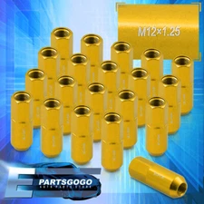 20PCS M12x1.25mm Heavy Duty Steel Open Extended Wheels Rims Lug Nuts Set Gold
