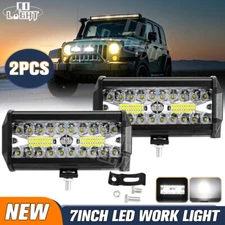 Snow Plow 7INCH White Led Work Lights Truck Tractor Headlight Tractor SUV UTV x2