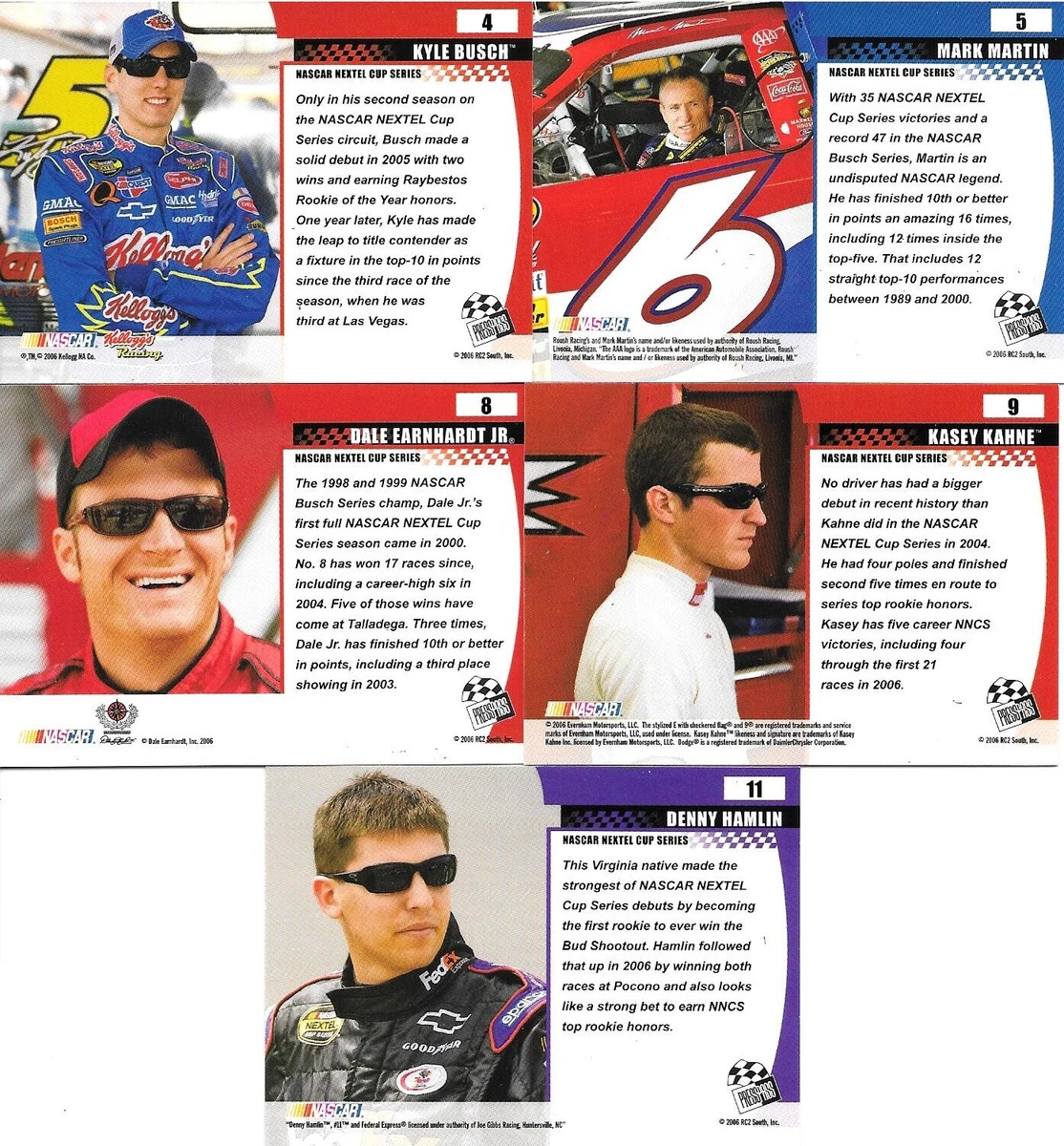 2006 PRESS PASS OPTIMA RACING ~CHASE FOR THE NEXTEL CUP~ COMPLETE SET (10  CARDS) | eBay
