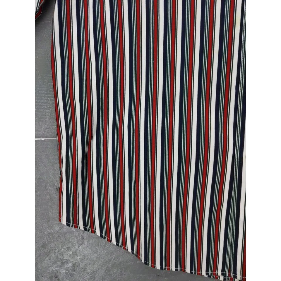 Camisa De Colección Años 90 Bugle Boy Rayas Manga Corta Abotonada Talla L Algodón Sin Arrugas Foto 4 de 4