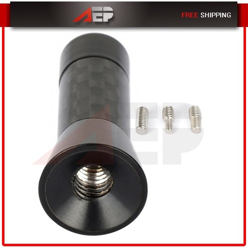 Black Aluminum 1.4" Stubby Carbon Fiber Car AM/FM Radio Mast Antenna+Screws US - Picture 9 of 12