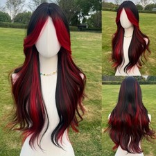 26Inch Heat Resistant Synthetic Black Curly Wig Womens Daily Halloween Parties