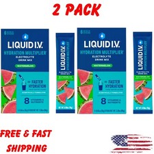 2 Liquid I.V. Hydration Multiplier, Watermelon, 6 Sticks Ea Box Exp 5/2026