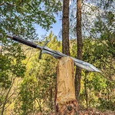 CUSTOM HANDMADE D2 STEEL DOUBLE EDGE VIKING SWORD HUNTING OUTDOOR SWORD CAMPING