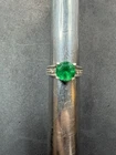 3g VTG Sterling Silver 925 Green & Clear CZ Ring Size 5 Jewelry Lot K