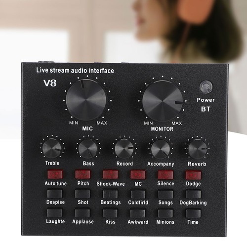 V8 Second Generation BT Computer Live Broadcast Voice Changing Card ABS FY - Afbeelding 7 van 8