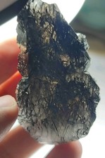 Black Rutile Included Quartz Crystal Having Good Luster  Nice Termination.