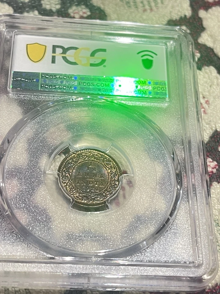 1924 B India-British 1/12 Anna 💎🌟💎PCGS MS63BN 💎🌟💎 SW 8.556 - Image 4 of 4