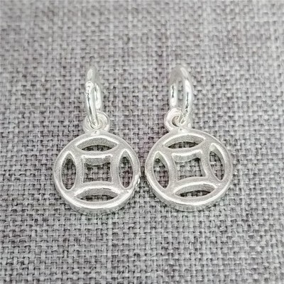2 Sterlingsilber Chinesische M��nze Geld Charm Lukcy Anh?nger f��r