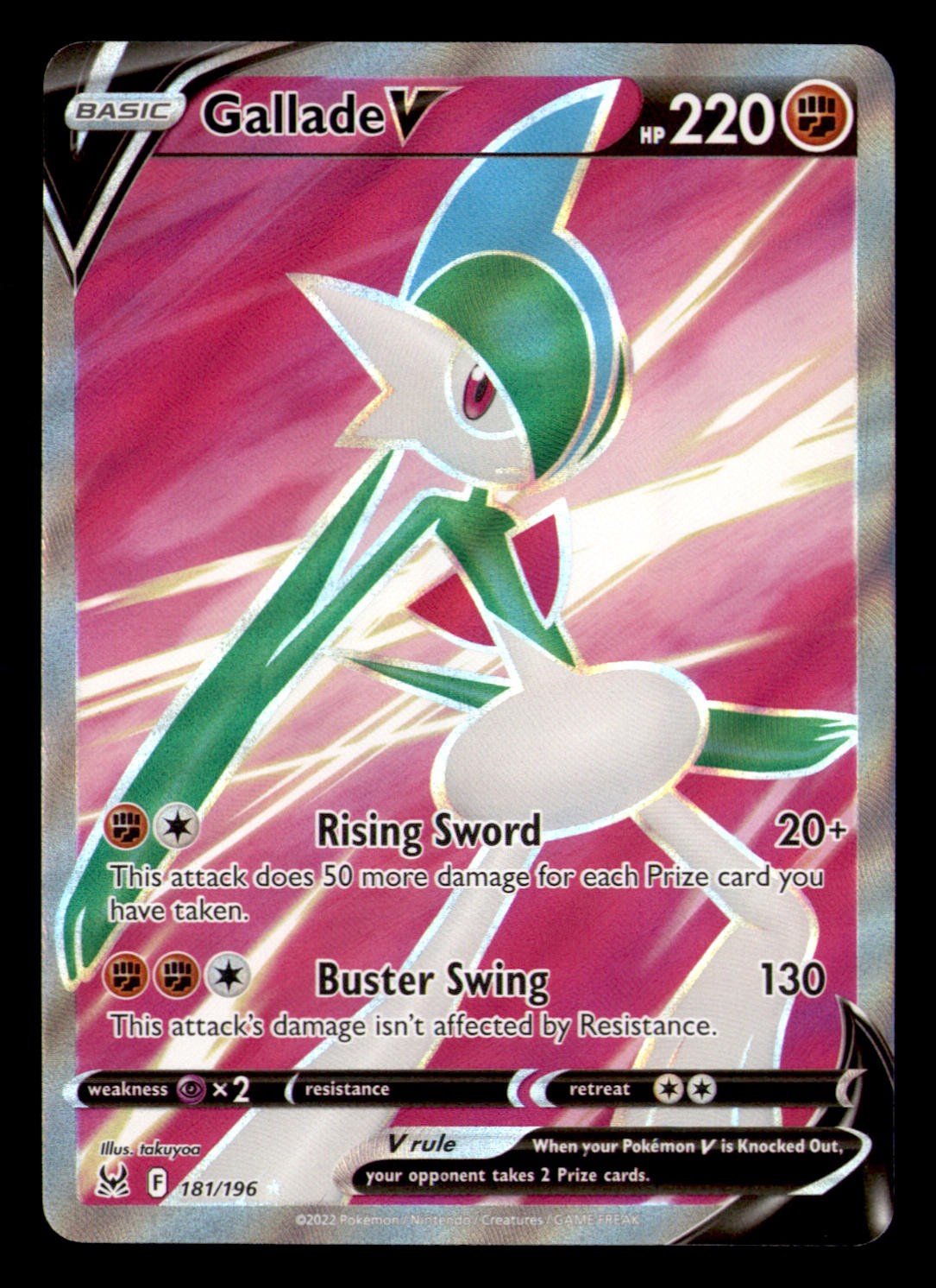 Gallade V 181/196 Ultra Rare Lost Origin Pokemon Holo Near Mint
