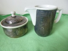 WMF Milch und Zucker Set Hammerschlag Design  Porzellan versilbert unbeschädigt