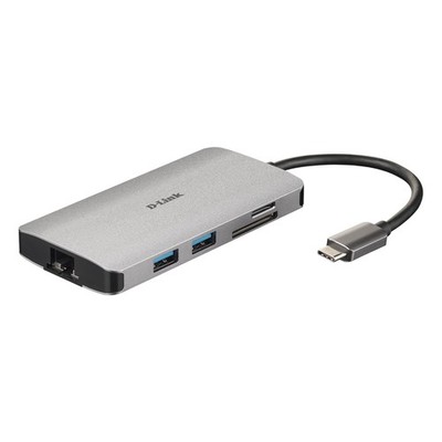 D-Link 8-In-1 USB-C Hub (DUB-M810) [3x USB 3.0, 1x HDMI, 1x USB-Typ C/Thunderbol