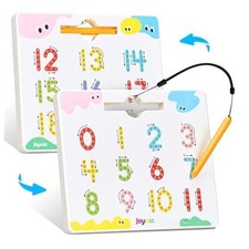 Magnetic Number Tracing Board, Double-Sided Numbers 1-20 for Kids 2 Number 1