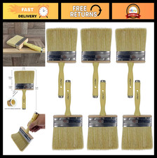 5" Heavy-Duty Stain Block Brush Set - Extended Handle for Decks & Fences (6 Pack