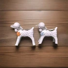 Vintage Pair Of McCoy Art Pottery Lamb Succulent Planters *Good Condition*