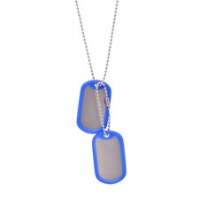 Paialco Stainless Steel Dog Tags Military Set Complete with 28X50MM, Blue 