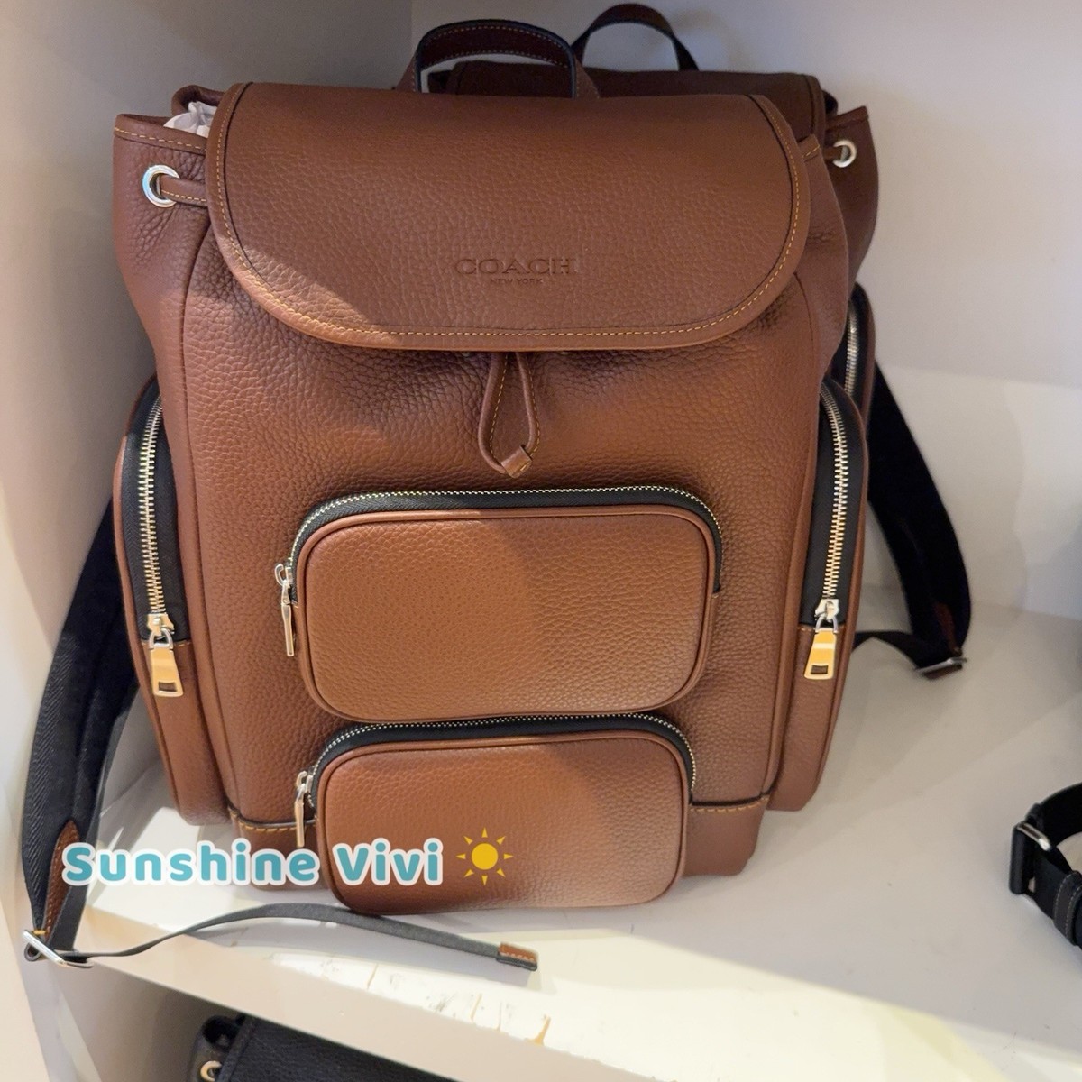 NWT Coach Finn Backpack CDC72 Soft Pebble Leather Silver VINTAGE
