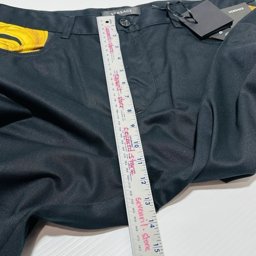 Versace Hose Herren 54/US 38 schwarz Barocco Baumwolle Twill gerades Bein neu mit Etikett $ 900 - Bild 12 von 14