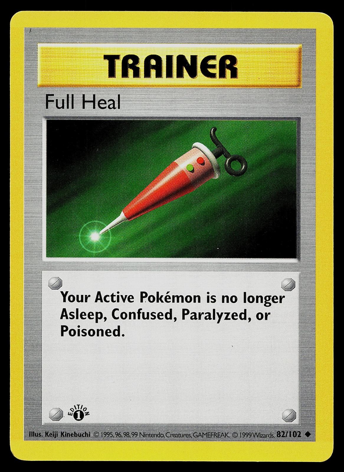 Pokemon Card - Full Heal Base Set Shadowless 82/102 1st Edition Uncommon
