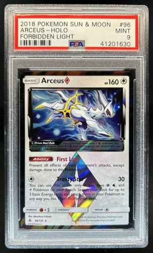 2018 Pokemon SM Forbidden Light Arceus Prism Star #96/131 PSA 9