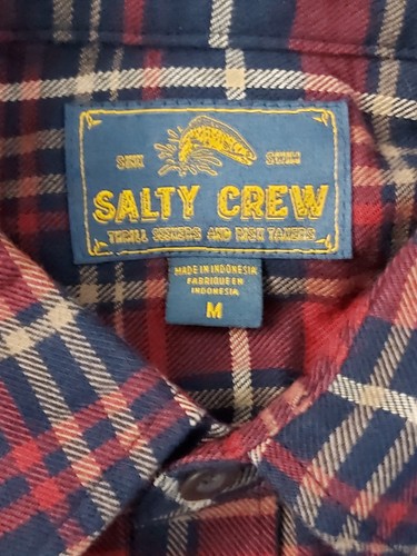 Salty Crew Men's Westbound Long Sleeve Flannel Navy Medium - Picture 9 of 20