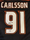 Anaheim Ducks Leo Carlsson Autographed Jersey  Fanatics Under Wraps NHL w/ COA