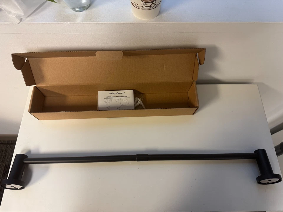 Toallero individual de 24 pulgadas para baño o cocina, capacidad de carga de 15 libras negro Foto 2 de 4