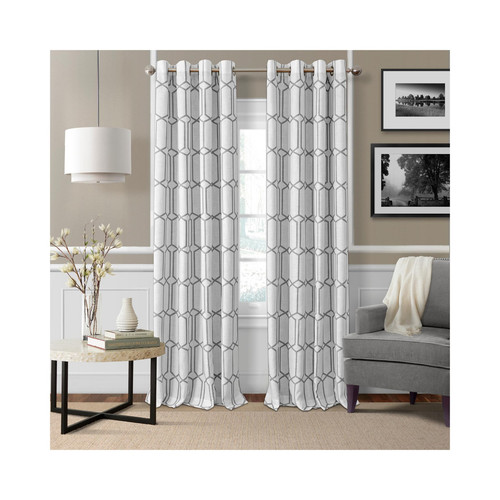 Kaiden Geometric Room-Darkening Window Curtain, Single Panel, 52" W x 84" L (...