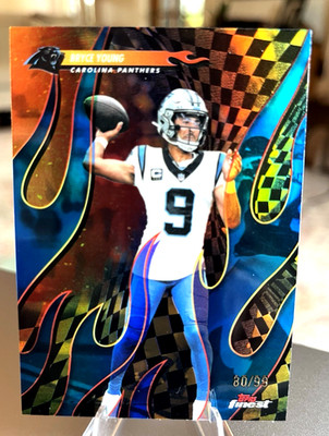 BRYCE YOUNG 2025 TOPPS FINEST TORCHERS BLUE REFRACTOR #T-11 PANTHERS /99