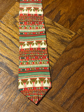 Gouda Art Institute of Chicago Silk Tie Egyptian Lotus Made in USA RN86436