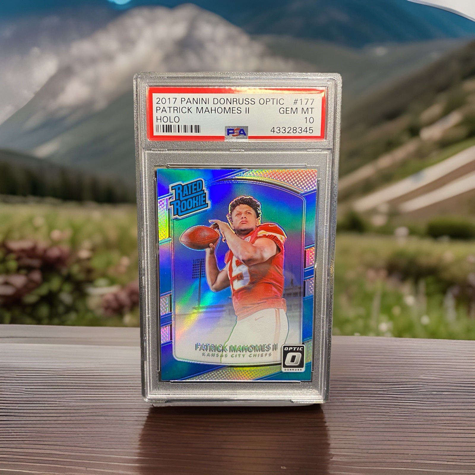 2017 Donruss Optic - Rated Rookie Patrick Mahomes II #177 Holo Prizm (RC) Psa 10