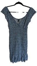 Wild Fable Women  s Smocked Sundress Size Small Blue Floral Print Summer Casual