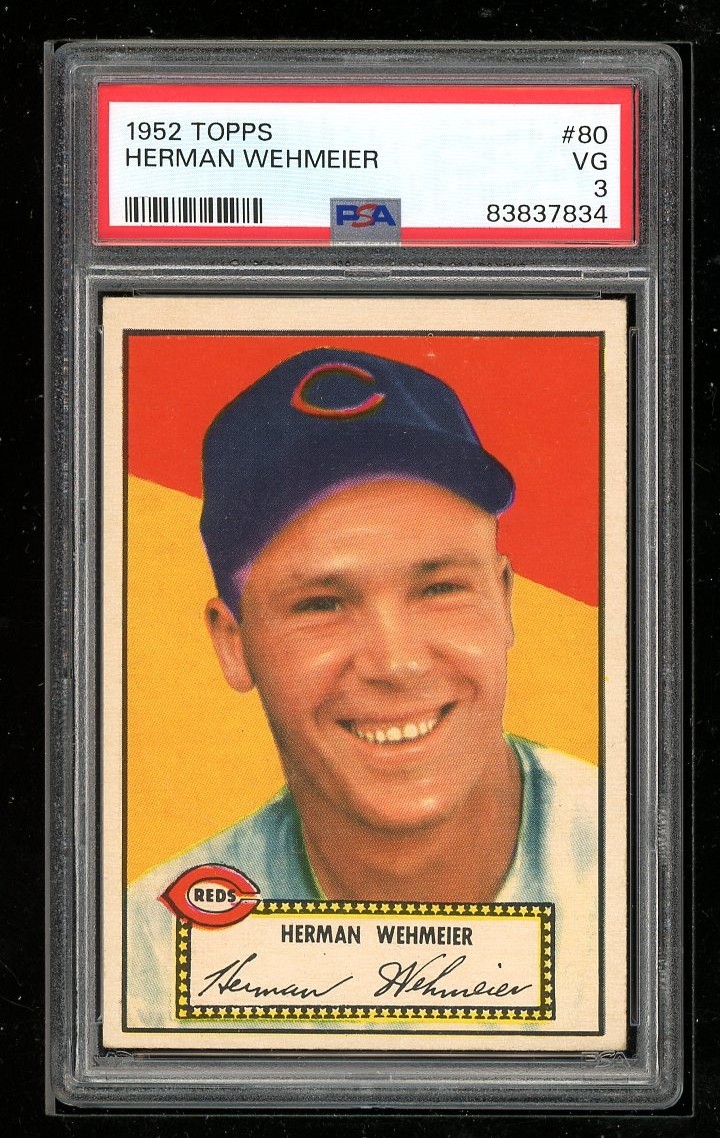 1952 Topps #80 Herman Wehmeier PSA 3