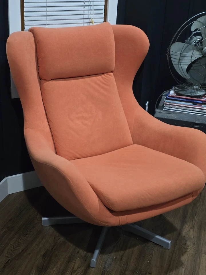 Orange Egg Chair MCM Style Swivel Base Very Cool Chair Delivery May Be Avaliable - Image 3 of 3