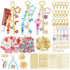 364 Pcs Keychain Making Kit for  Adults   Includes 20 Keychain Clips, 25 Ext...