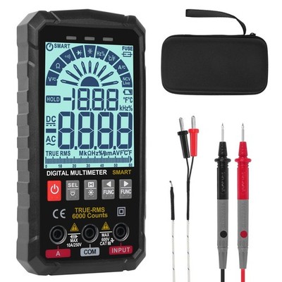 Digital Multimeter Voltmeter Smart Electrical Tester Measures Voltage Current...