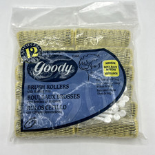 Goody Brush Rollers with Pins 12 Medium Yellow Curlers