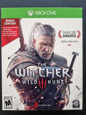 The Witcher 3 Wild Hunt Bonus Edition Xbox One Complete Sleeve Map Soundtrack CD