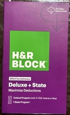 NEW H&R Block Tax Software Deluxe + State 2024 PC/Mac DOWNLOAD CODE ONLY