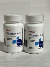 2x GNC VITAMIN K-2 - 100 MCG 60 Softgels 120 Total EXP 08/26