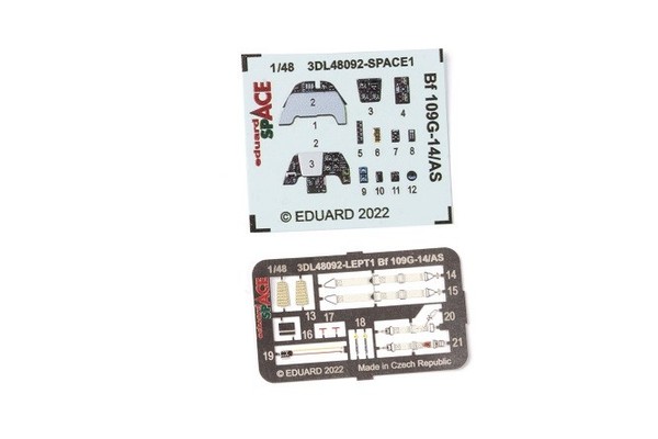 Eduard Accessories 3DL48092 - 1:48 Bf 109G-14/AS Space For Eduard - Neu-image