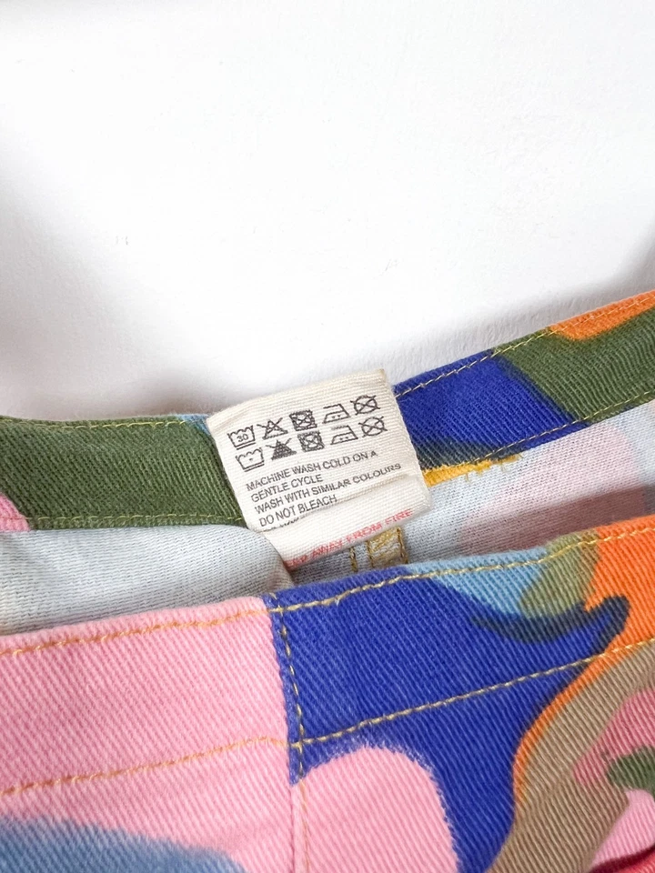 Lucy & Yak Dungarees Size 14 Rainbow Camouflage Overalls Jumpsuit Festival Arty - Image 4 of 4